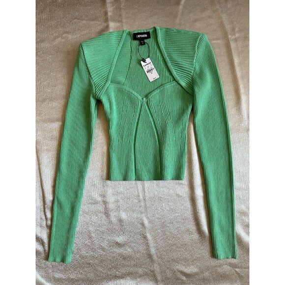 Express Mint V-Neck Sweater - Picture 6 of 13